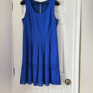 Brixon Ivy Royal Blue Sleeveless Dress With Cutout Design